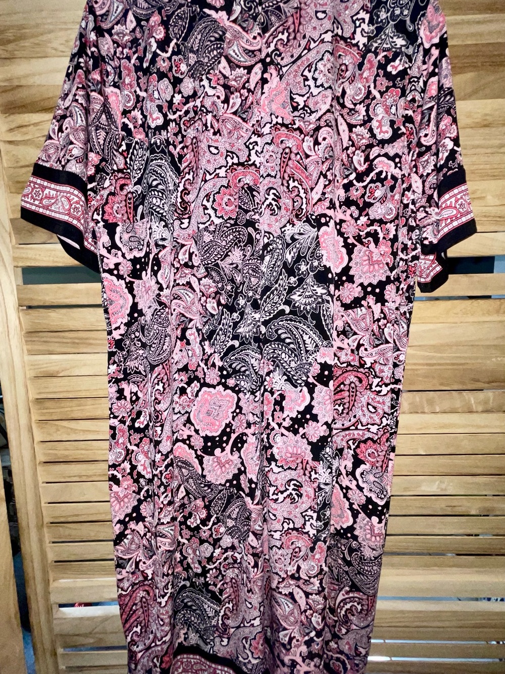 Michael Kors Paisley Print Shift Dress | 2X | Pink & Black Scoop Neck Plus Size - Picture 5 of 10